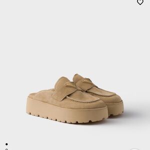 Prada Suede flatform mules